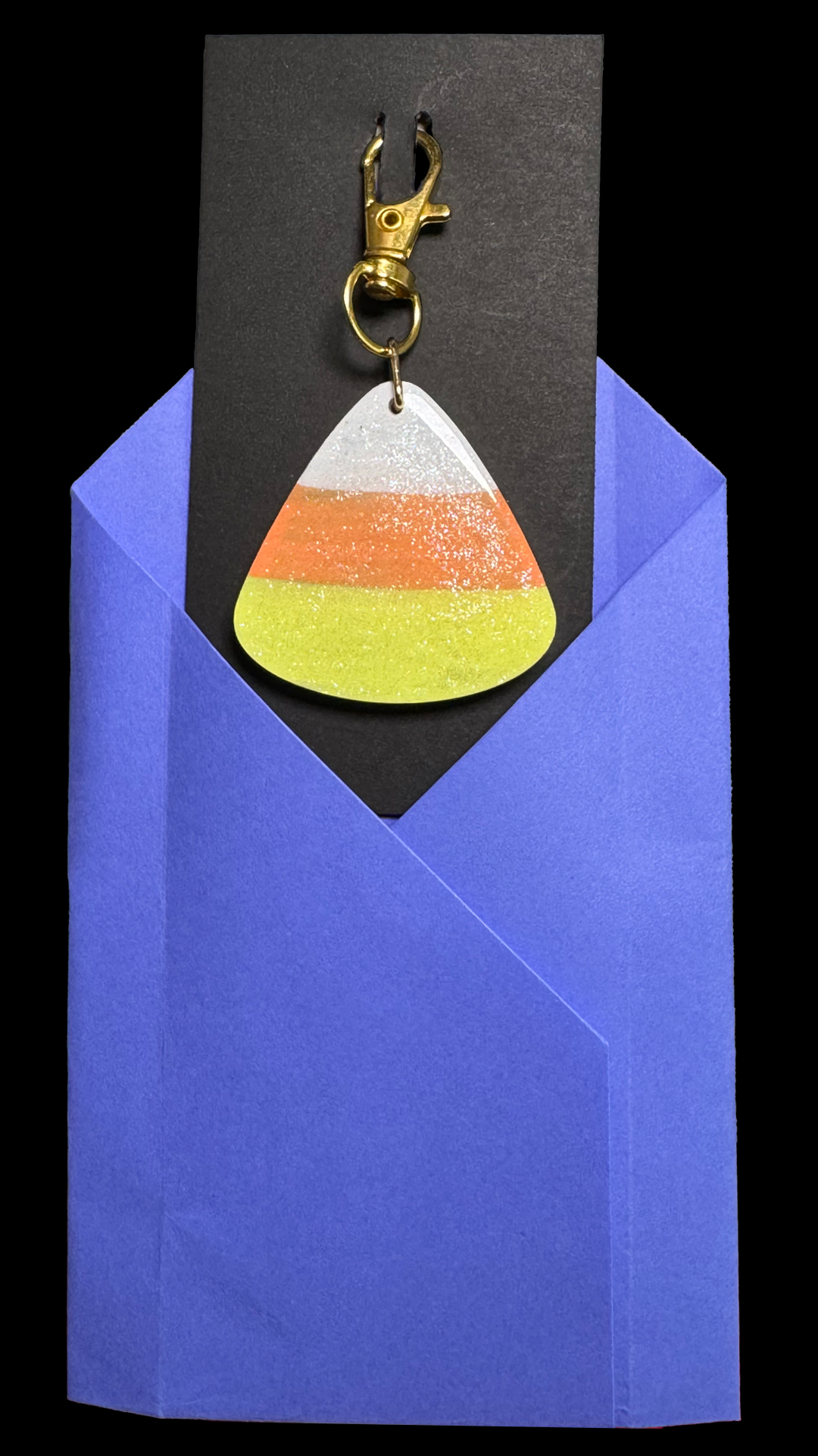 Resin Charm - Large Candy Corn With Just Enough Sparkle