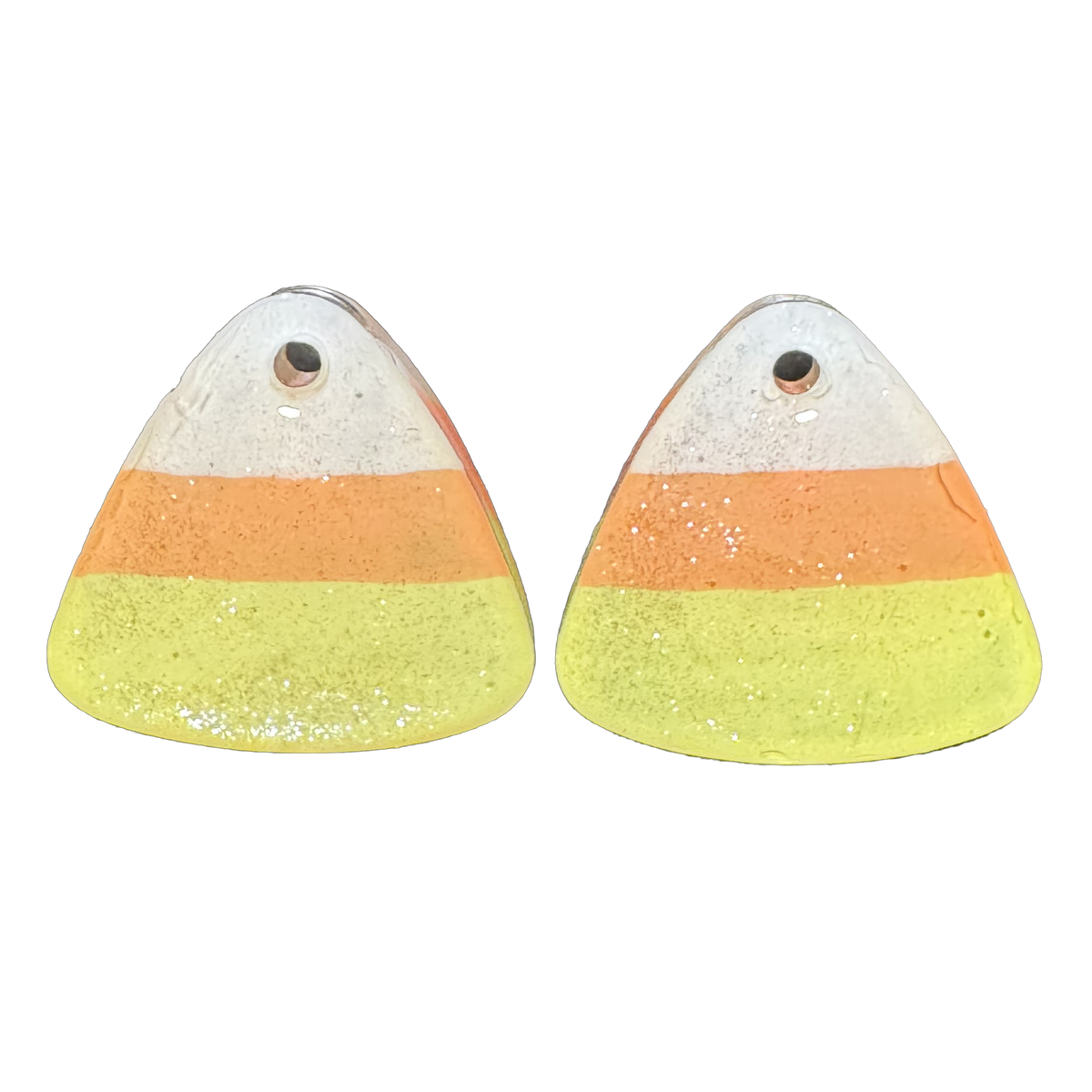 Resin Earring Charms - Small Rounded Triangular Candy Corns