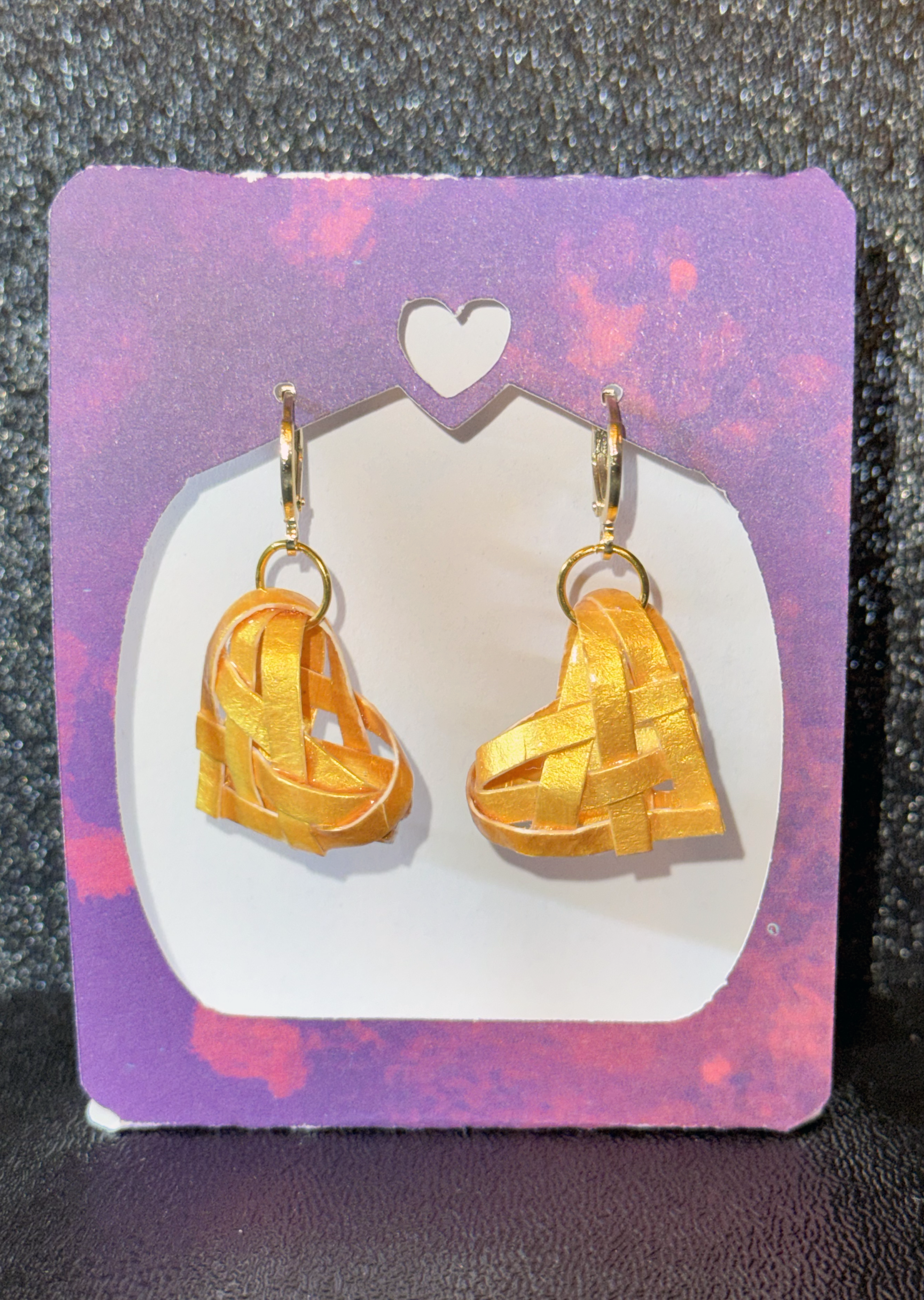 Bright Gold and Gold Filled Lever Back Single Dangle Earrings