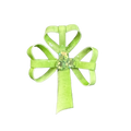 Pale Green Shamrock with 3 Rhinestones