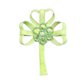 Pale Green Shamrock with 7 Rhinestones