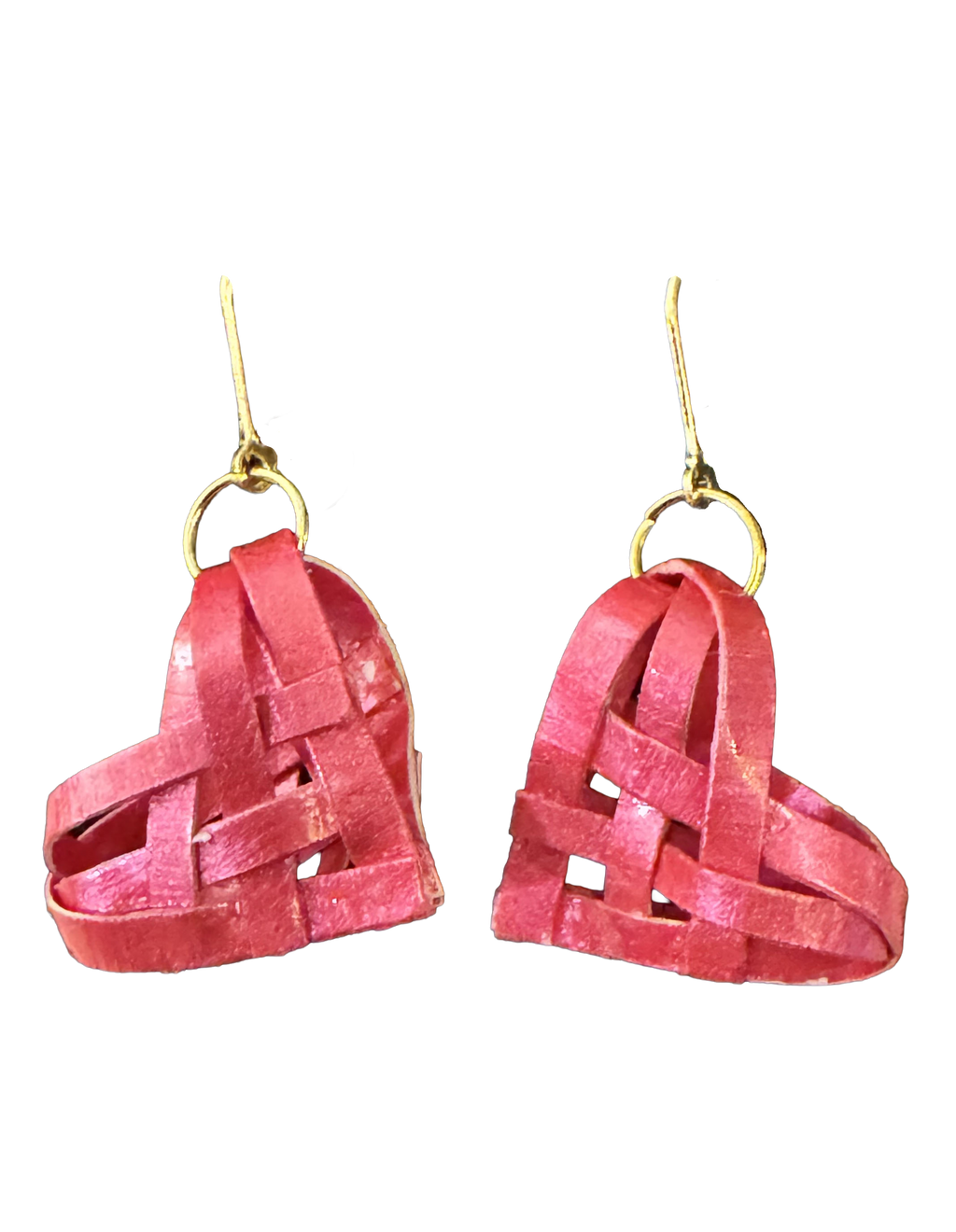 Pearly Magenta and Sterling Silver Single Dangle Earrings