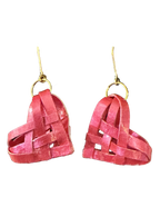 Pearly Magenta and Sterling Silver Single Dangle Earrings