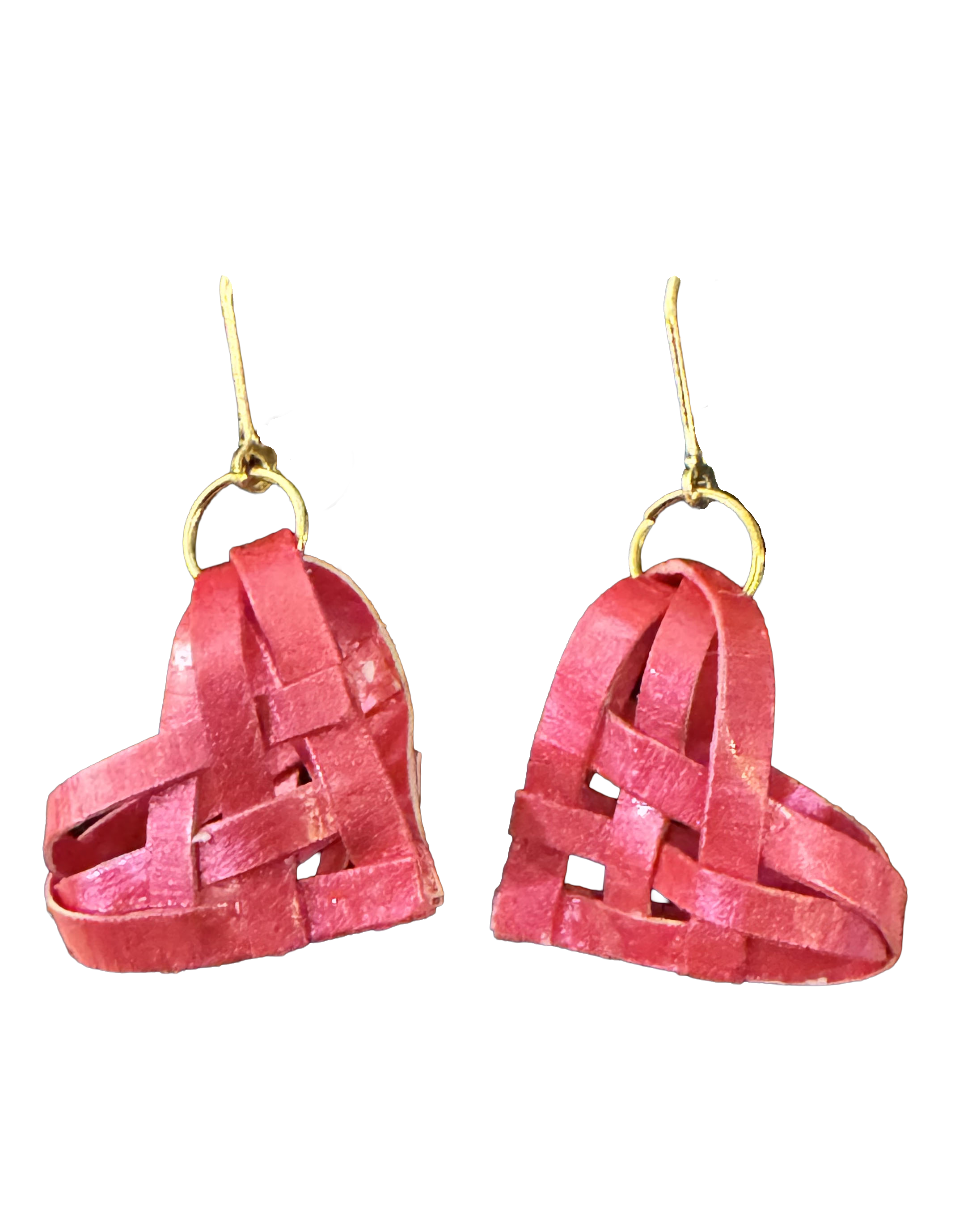 Pearly Magenta and Sterling Silver Single Dangle Earrings