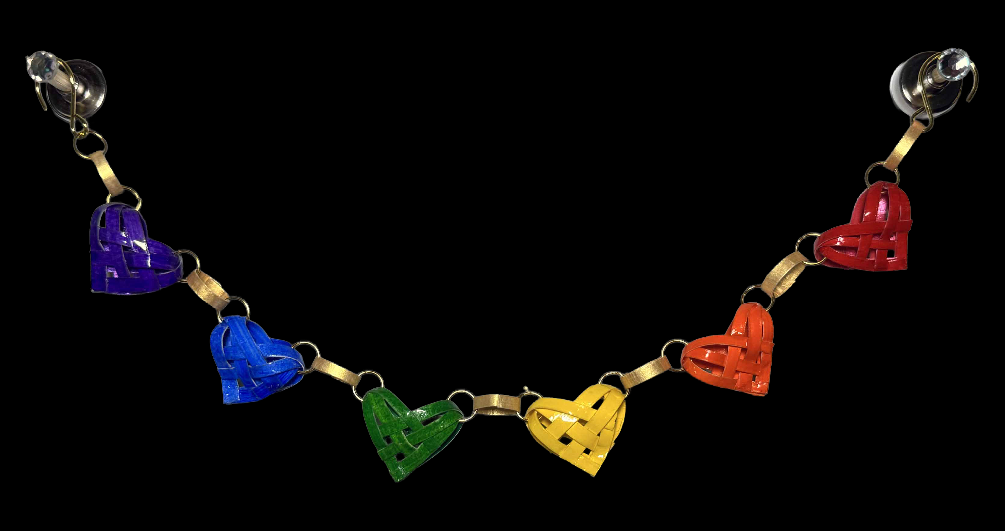 ROYGBP 6 heARTworks Garland