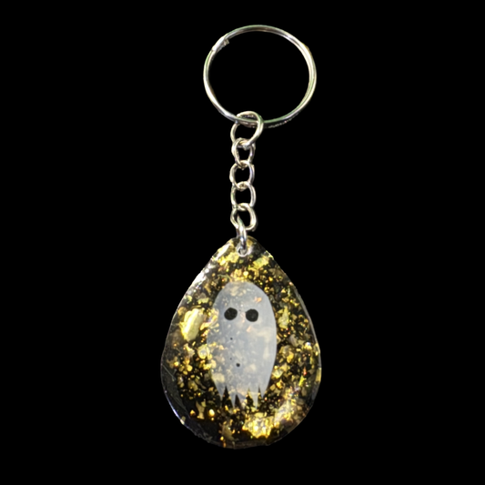 ResinCharm - Translucent Ghost Floating in Sparkly Resin